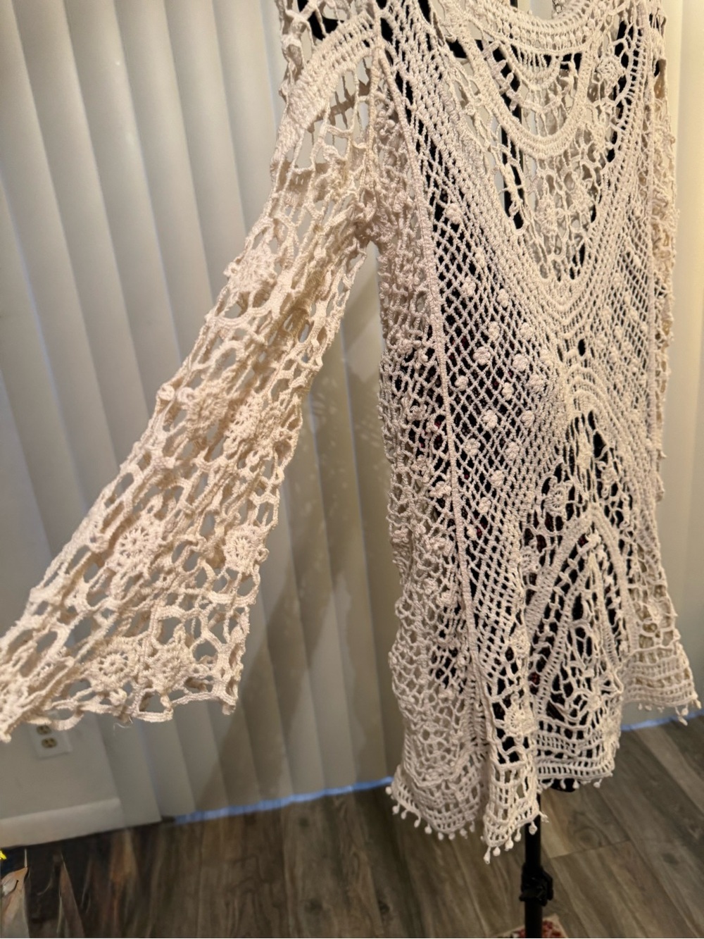 Bohemian Crochet Lace Home Accent - Cream Crochet Cover